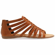 Greek Leather Mustard Ankle High Gladiator Sandals with zippers "Circe" - EMMANUELA handcrafted for you®