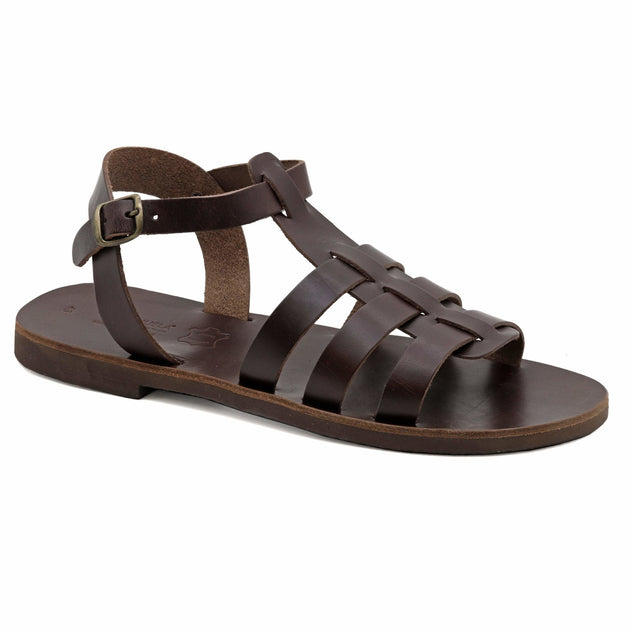 Greek Leather Fisherman Sandals for Men Cushioned Insole Men's