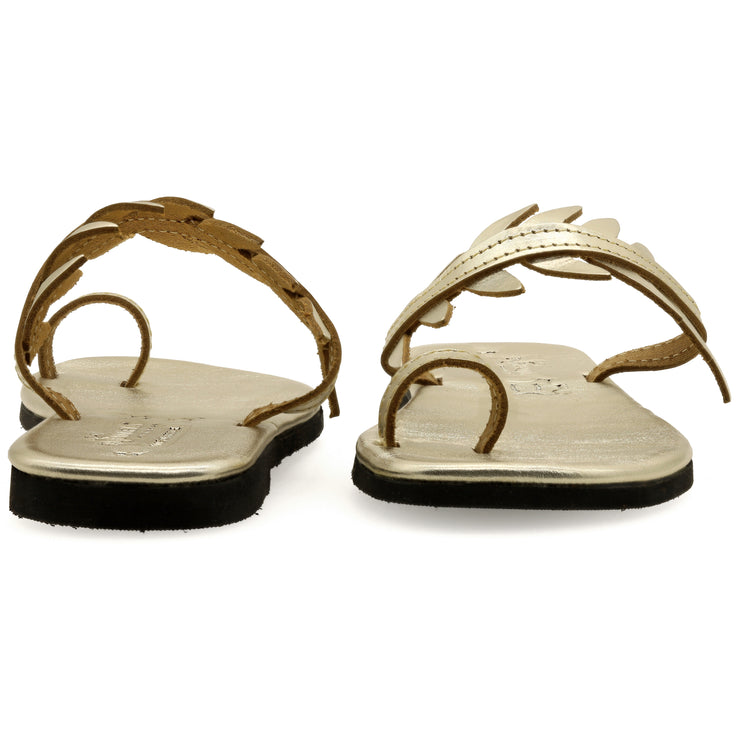 Sandalen-Hausschuhe mit weichem Boden und Olivenblättern „Arsinoe“