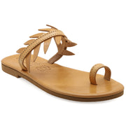Cushioned Insole Flat Sandals with Olive Leaves ''Arsinoe''