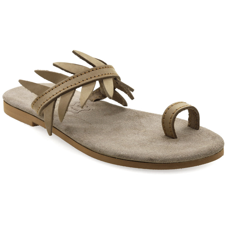 Sandalen-Hausschuhe mit weichem Boden und Olivenblättern „Arsinoe“