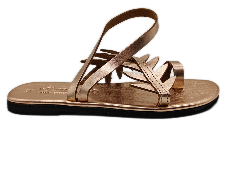 „Thera“ Olivenblatt-Riemchensandalen mit weicher Sohle