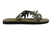 Cushioned Insole Flat Sandals with Olive Leaves ''Thera''