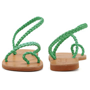 Greek Leather Mint Green Slingback Toe Ring Braided Sandals "Chios" - EMMANUELA handcrafted for you®