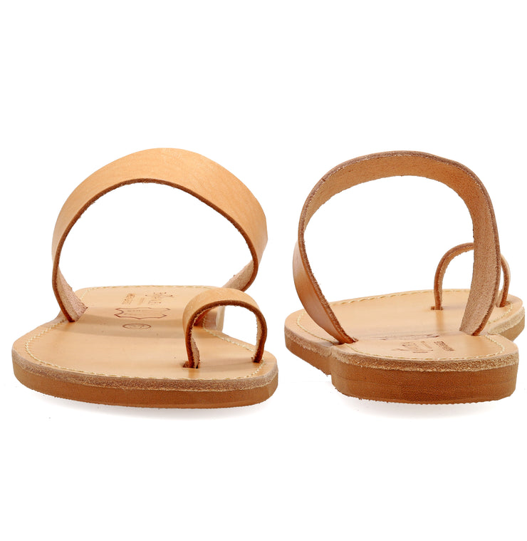 Greek Leather Leopard Slide on Toe Ring Sandals "Alonissos" - EMMANUELA handcrafted for you®