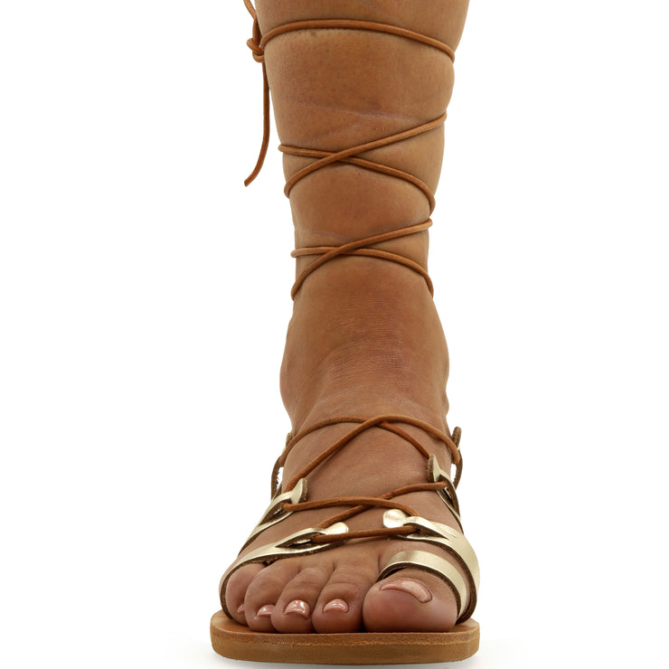 Calf High Tie up Gladiator Sandals "Alcinoe"