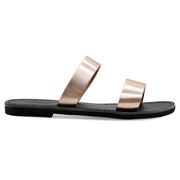 Greek Leather Rose gold Slide on Strappy Sandals "Milos" - EMMANUELA handcrafted for you®