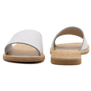 Greek Leather Beige Simple Slide on Sandals "Icaria" - EMMANUELA handcrafted for you®