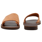 Greek Leather Light Brown Suede Simple Slide on Sandals "Icaria" - EMMANUELA handcrafted for you®