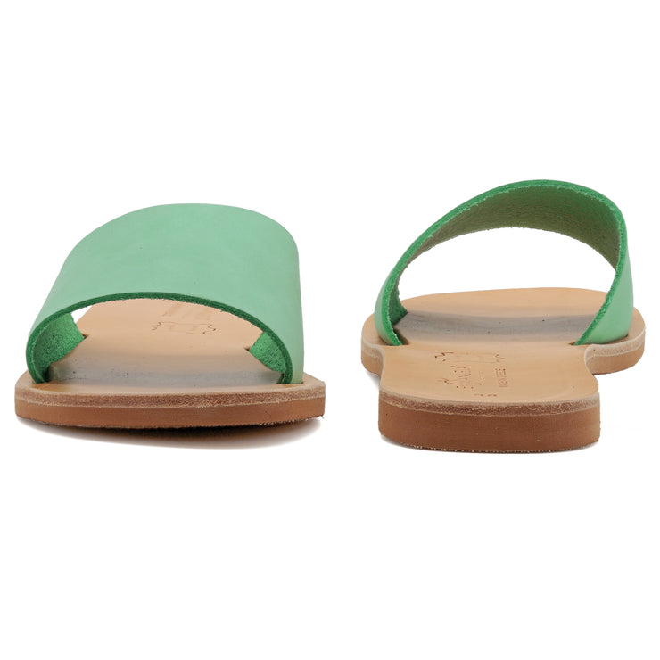 Greek Leather Beige Simple Slide on Sandals "Icaria" - EMMANUELA handcrafted for you®