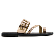 Greek Leather Silver Toe Ring Sandals with Meanders "Spetses" - EMMANUELA handcrafted for you®