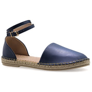 Emmanuela - handcrafted for you® Espadrilles aus Leder mit Schnallenriemen aus Blau leder