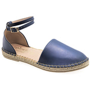 Emmanuela - handcrafted for you® Espadrilles aus Leder mit Schnallenriemen aus Blau leder