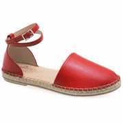 Emmanuela - handcrafted for you® Espadrilles aus Leder mit Schnallenriemen aus Rot leder