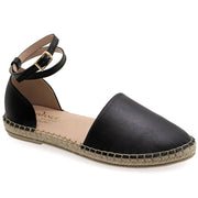 Emmanuela - handcrafted for you® Espadrilles aus Leder mit Schnallenriemen aus Schwarze leder