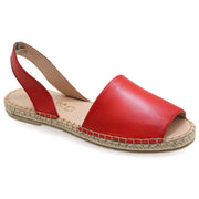 Emmanuela - handcrafted for you® Flache Peeptoe Espadrilles aus Rot leder