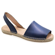 Emmanuela - handcrafted for you® Flache Peeptoe Espadrilles aus Blau leder