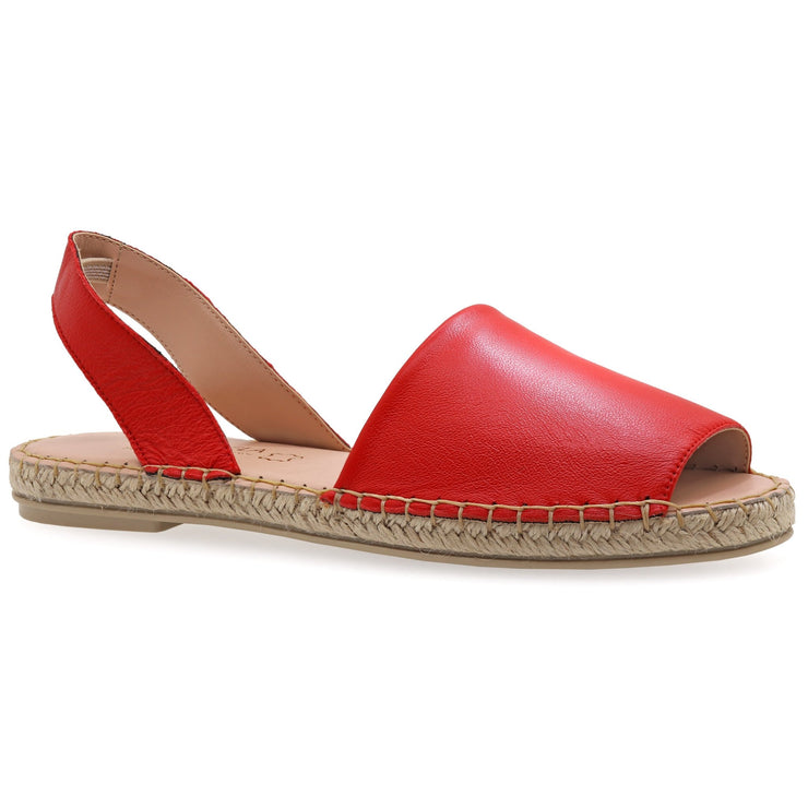 Emmanuela - handcrafted for you® Flache Peeptoe Espadrilles aus Rot leder