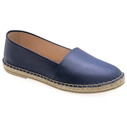 Emmanuela - handcrafted for you® Espadrilles aus Leder mit geschlossener Spitze aus Blau leder