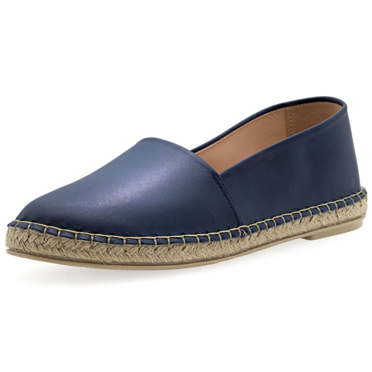 Emmanuela - handcrafted for you® Espadrilles aus Leder mit geschlossener Spitze aus Blau leder