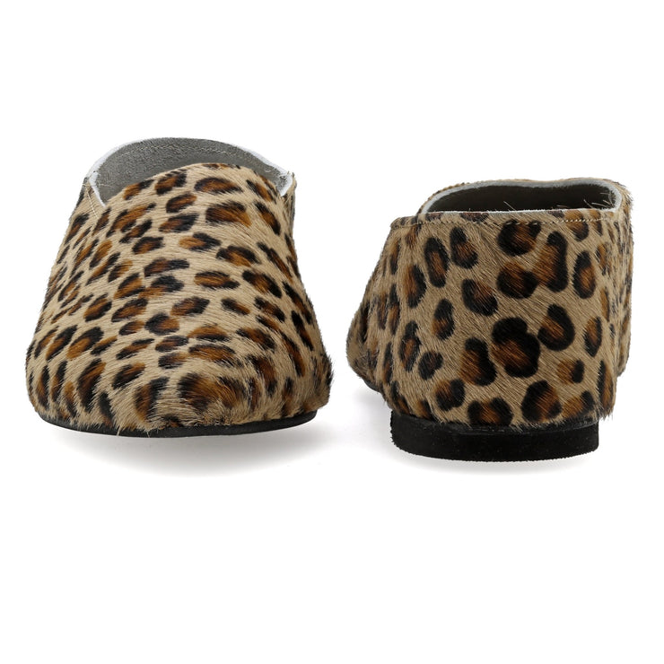 Emmanuela - handcrafted for you® Flache spitze Pantoletten aus Leopard leder