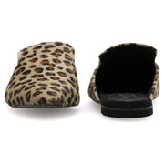 Emmanuela - handcrafted for you® Spitze Pantoletten mit Leopardenmuster aus Leopard leder