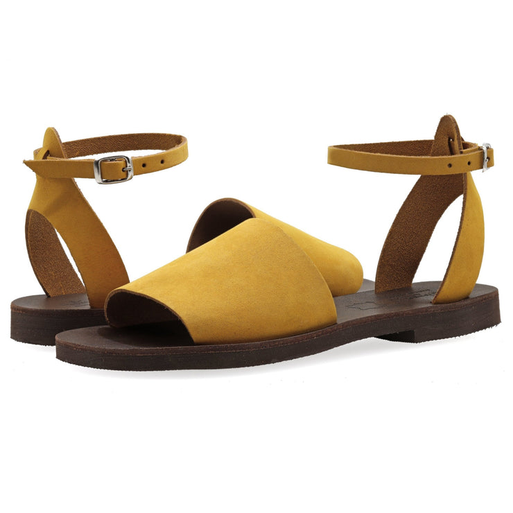 Emmanuela - handcrafted for you® Sandalen mit Knöchelriemen "Arete" aus Senf leder