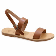 Emmanuela - handcrafted for you® Offene Sandalen mit Knöchelriemen "Euinice" aus Braun leder