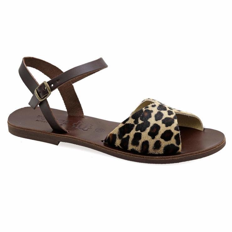 Emmanuela - handcrafted for you® Leopardensandalen mit Schnallenriemen "Rhea" aus Leopard leder