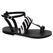 Emmanuela - handcrafted for you® Sandalen mit Knöchelriemen & Zehenring "Selene" aus Ponyhaut leder