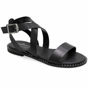 Emmanuela - handcrafted for you® Knöchelsandalen mit gepolsterter Fußbett "Alexandra" aus Schwarze leder