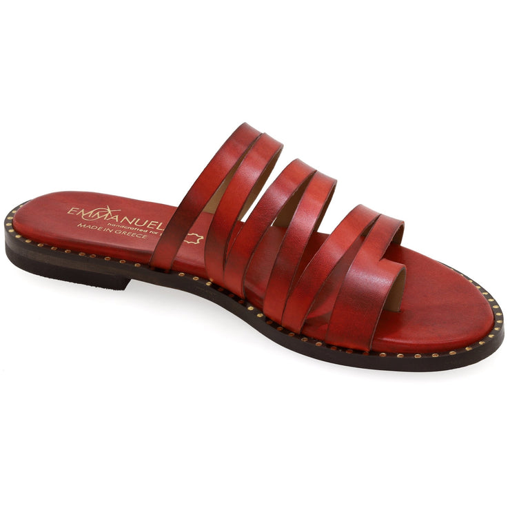 Emmanuela - handcrafted for you® Riemchensandalen mit gepolsterter Fußbett "Aphrodite" aus Rot leder