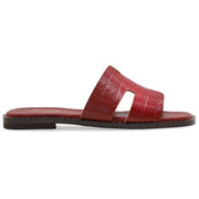 Emmanuela - handcrafted for you® H-Band-Sandalen mit gepolsterter Fußbett "Apollonia" aus Rot leder