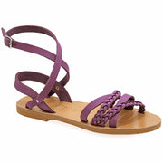 Emmanuela - handcrafted for you® Sandalen mit Knöchelriemen "Hypatia" aus Lila leder