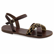 Emmanuela - handcrafted for you® Zebra-Sandalen mit Schnallenriemen "Cybele" aus Leopard leder