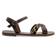 Emmanuela - handcrafted for you® Zebra-Sandalen mit Schnallenriemen "Cybele" aus Leopard leder