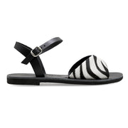 Emmanuela - handcrafted for you® Zebra-Sandalen mit Schnallenriemen "Rhea" aus Ponyhaut leder