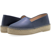 Emmanuela - handcrafted for you® Flache Espadrilles mit geschlossener Zehenpartie aus Blau leder