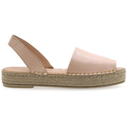 Emmanuela - handcrafted for you® Flatform Peeptoe Espadrilles aus Hautfarbe leder