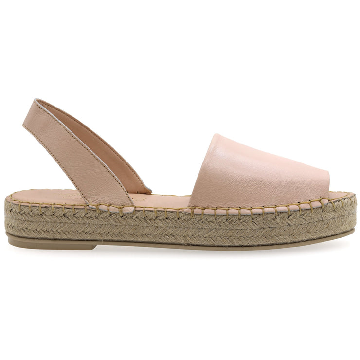 Emmanuela - handcrafted for you® Flatform Peeptoe Espadrilles aus Hautfarbe leder