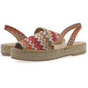 Emmanuela - handcrafted for you® Flatform Peeptoe Espadrilles aus Pailletten Mehrfarbig leder