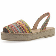 Emmanuela - handcrafted for you® Flatform Peeptoe Espadrilles aus Pailletten Mehrfarbig leder