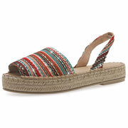 Emmanuela - handcrafted for you® Flatform Peeptoe Espadrilles aus Pailletten Mehrfarbig leder