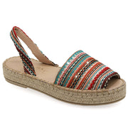 Emmanuela - handcrafted for you® Flatform Peeptoe Espadrilles aus Pailletten Mehrfarbig leder