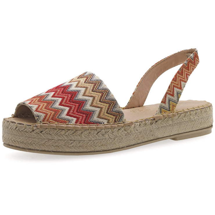 Emmanuela - handcrafted for you® Flatform Peeptoe Espadrilles aus Pailletten Mehrfarbig leder