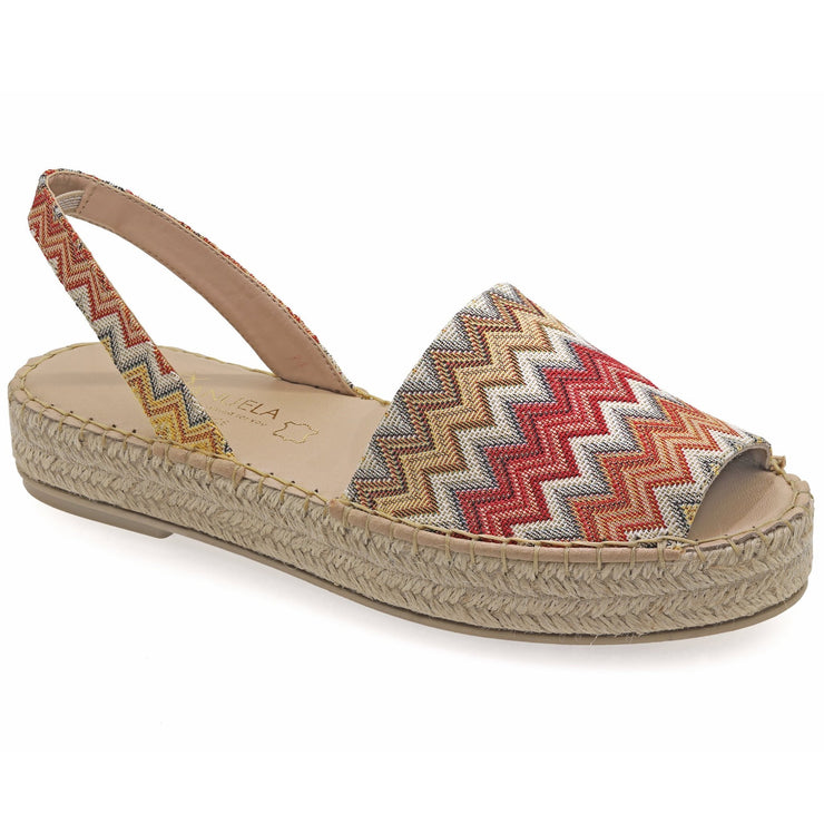 Emmanuela - handcrafted for you® Flatform Peeptoe Espadrilles aus Missoni leder