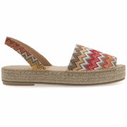 Emmanuela - handcrafted for you® Flatform Peeptoe Espadrilles aus Pailletten Mehrfarbig leder