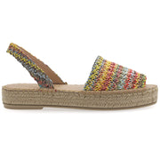 Emmanuela - handcrafted for you® Flatform Peeptoe Espadrilles aus Pailletten Mehrfarbig leder