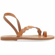 Emmanuela - handcrafted for you® Slingback-Sandalen mit Zehenring "Corfu" aus Beige leder