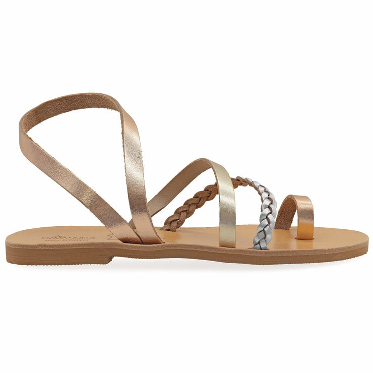 Emmanuela - handcrafted for you® Slingback-Sandalen mit Zehenring "Lefkada" aus Mehrfarbig leder